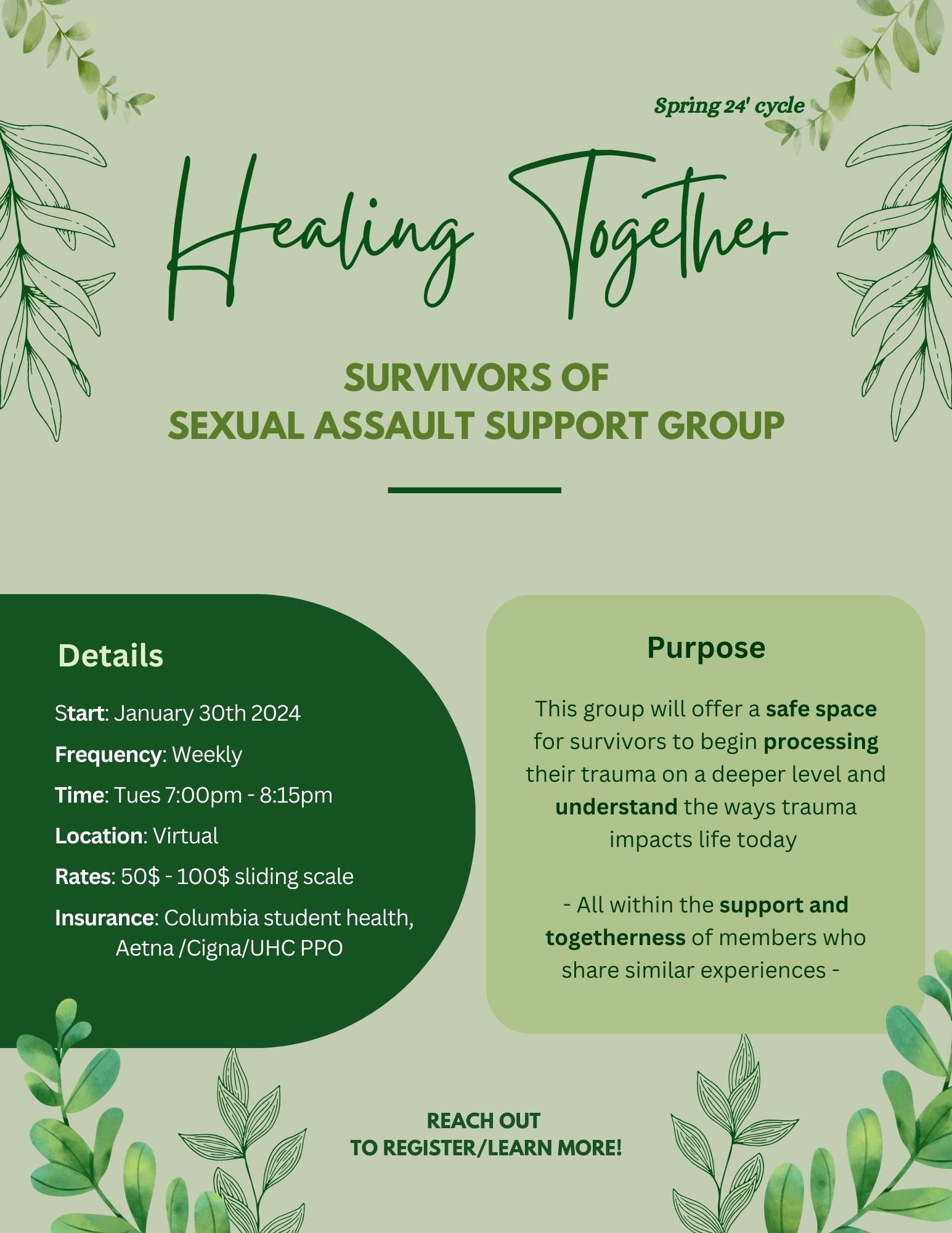 LAST CALL NOW Survivors of Sexual Assault Group Therapy Group